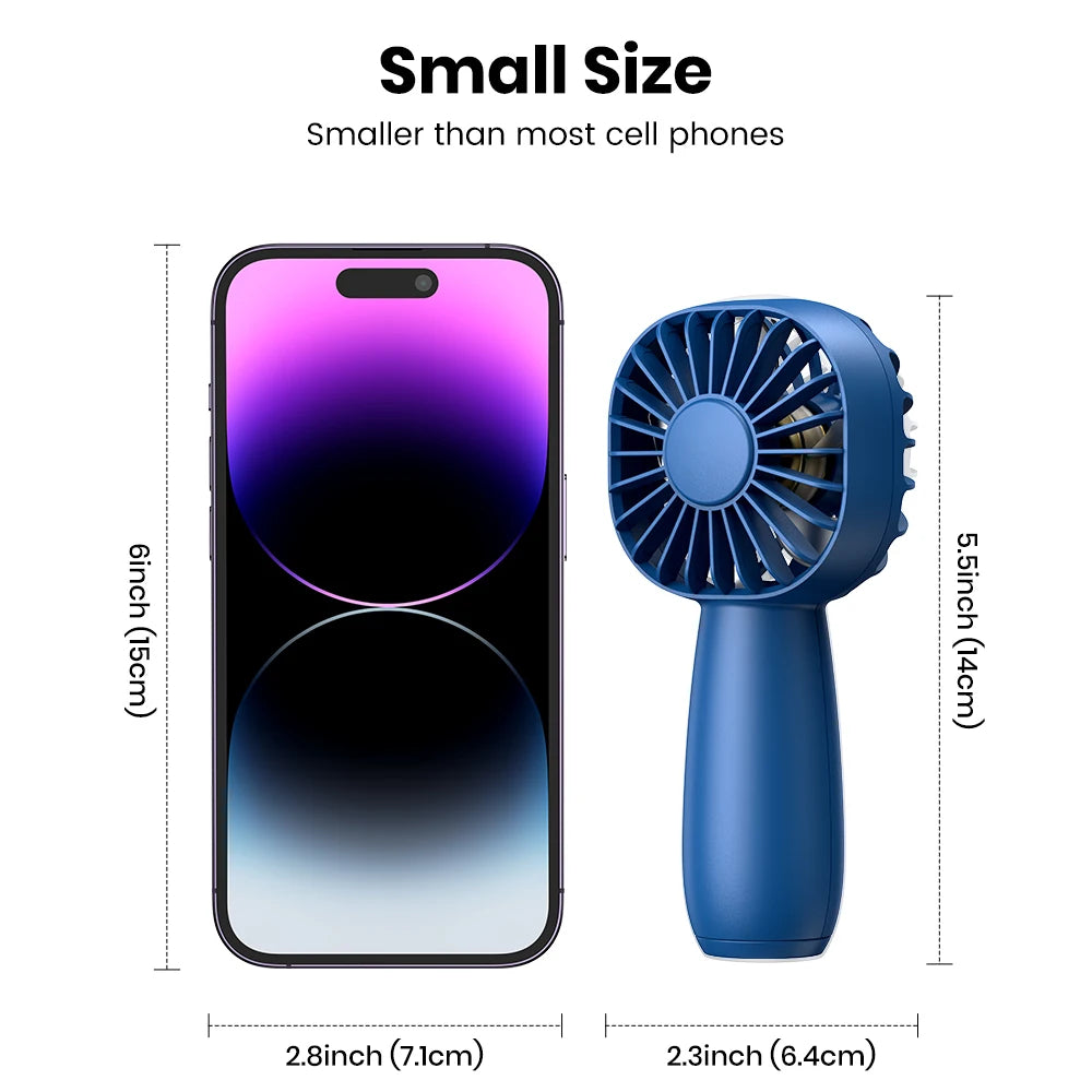 1800Mah Mini Portable Fan,Usb Electric Fan 3 Speeds Rechargeable Portable Fan Eyelash Hand Fans for Room Camping Supplies