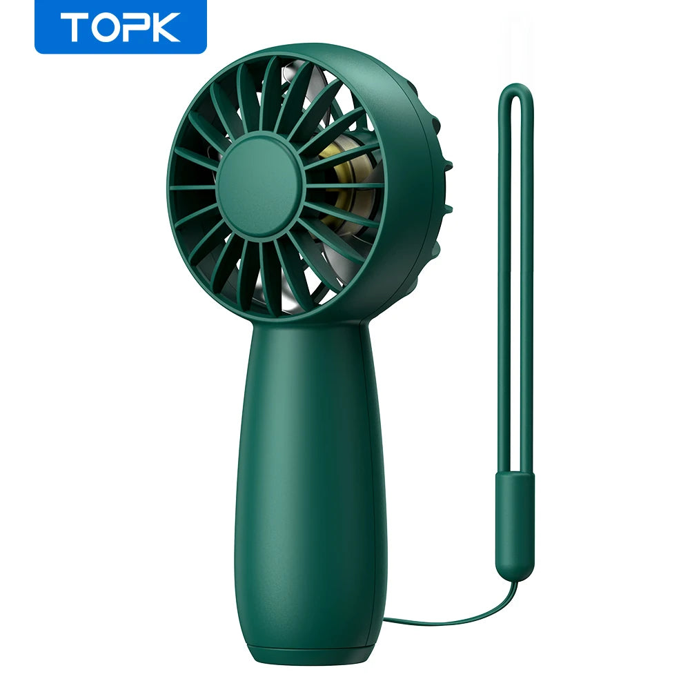 1800Mah Mini Portable Fan,Usb Electric Fan 3 Speeds Rechargeable Portable Fan Eyelash Hand Fans for Room Camping Supplies