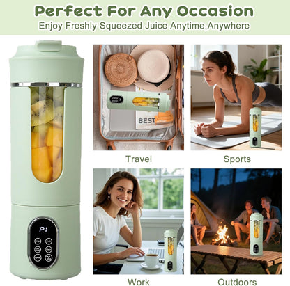 Portable Blender, 530Ml Fruit Smoothie Blender, Cordless Mini Blender, Rechargeable Portable Juicer Cup Strong Cutting Power with 12 Blades, for Home, Sport, Office