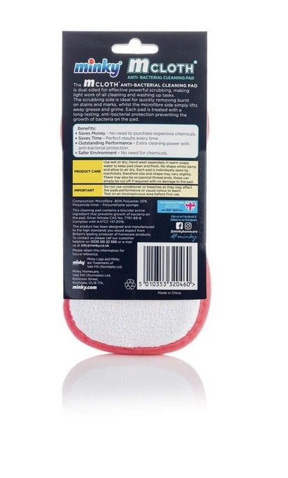 Minky M Cloth Super Soak up Microfibre Cloths Anti-Bacterial Cleaning Pads