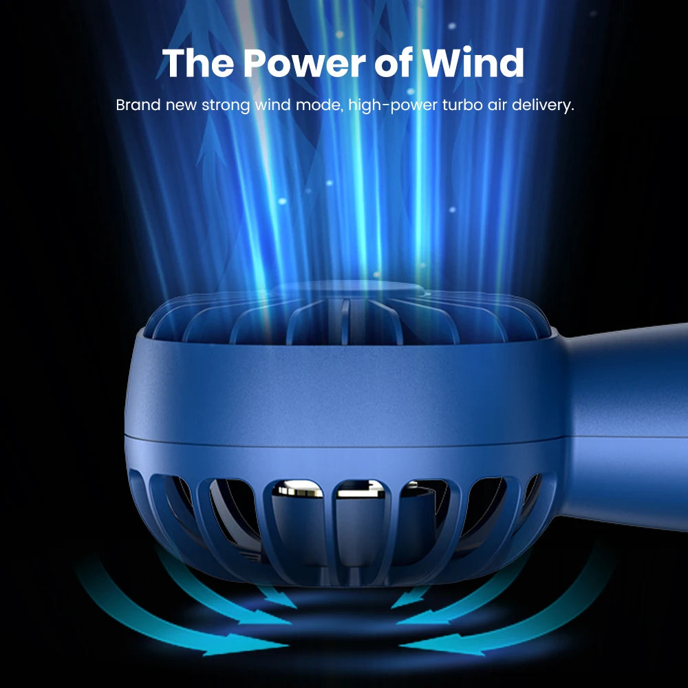 1800Mah Mini Portable Fan,Usb Electric Fan 3 Speeds Rechargeable Portable Fan Eyelash Hand Fans for Room Camping Supplies