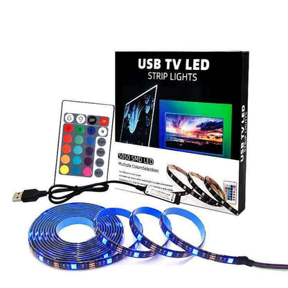 LED Strip Lights 1- 5M RGB 5050 Colour Changing Tape Cabinet Kitchen TV Lighting