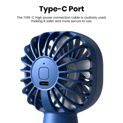 1800Mah Mini Portable Fan,Usb Electric Fan 3 Speeds Rechargeable Portable Fan Eyelash Hand Fans for Room Camping Supplies